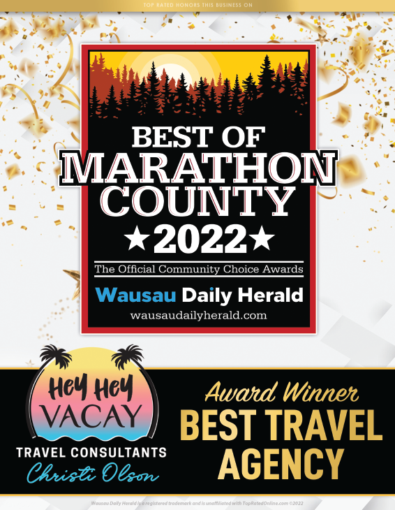 Award Winner Best Travel Agency of Marathon County 2022