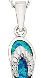 Blue Opal Flip-flop Pendant Necklace