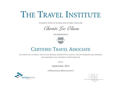 Certified Travel Associate